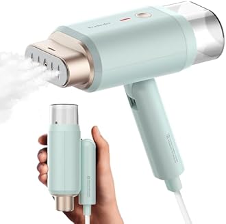 Newbealer Clothes Steamer, Portable Handheld Steamer for Clothes, 20s Fast Heat Up, 1200W 180ml Detachable Water Tank, Horizontal & Vertical Steaming for Home & Travel