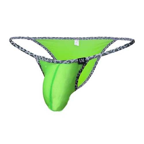 Men's Sexy Low Rise Ice Silk Briefs Bulge Pouch Bikini Underwear Thin String Leopard Print Solid Color Triangle Panty3