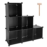 TUMUCUTE Cube Storage Organizer, 6-Cube DIY Plastic Closet Cabinet Modular Bookcase, Storage Shelves for Bedroom Living Room, Office, Black