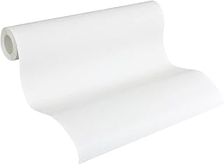 Wallpaper Plain & Paintable - White - Solid Color Wallpaper 395.99in x 20.87in Made in Germany - 250513