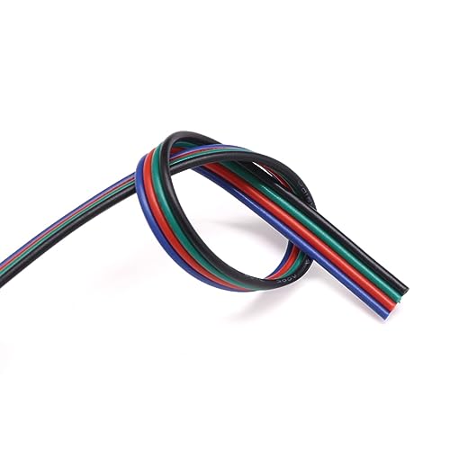 Cable de luz RGB 5050 conector 18 AWG, alambre eléctrico flexible de 5 pines para tiras LED 5m 5
