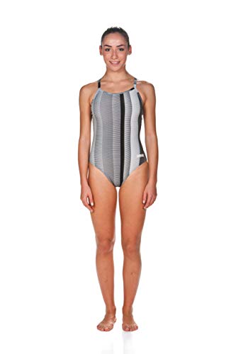 Arena Blended Stripe Light Drop Back MaxLife One Piece Swimsuit, Black, 40