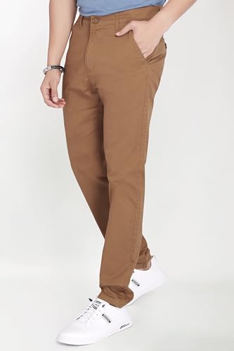 Image of DIVISIVE Men's Regular Fit Cotton Chinos Trousers Pants
