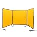 VEVOR Welding Screen with Frame, 6' x 6' 3 Panel Welding Curtain Screens, Flame-Resistant Vinyl Welding Protection Screen on 12 Swivel Wheels (6 Lockable), Movable & Professional for Workshop, Yellow