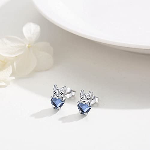 Image of 925 Sterling Silver Dog Earrings Cute Animal Puppy Stud Earrings Dog Jewelry Gifts for Women Girls Pet Lover Hypoallergenic Earrings for Sensitive Ears