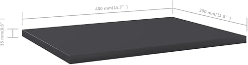 Miniatura 489 de Juego de 4 tableros de estantería, paneles de repuesto, unidades de almacenamiento, estantes de exhibición organizadores, gris hormigón, 31.5 x 11.8