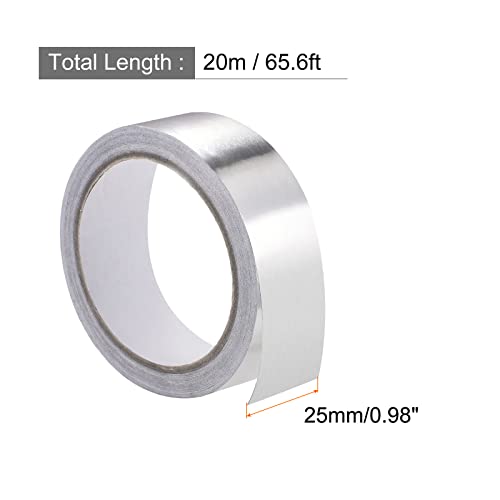 Image of Aluminum Foil Tape Adhesive Metal Tape, [for Sealing Patching Hot Cold HVAC, Duct, Pipe Insulation] - 1 inch /66ft /2.4 Mil /Silver