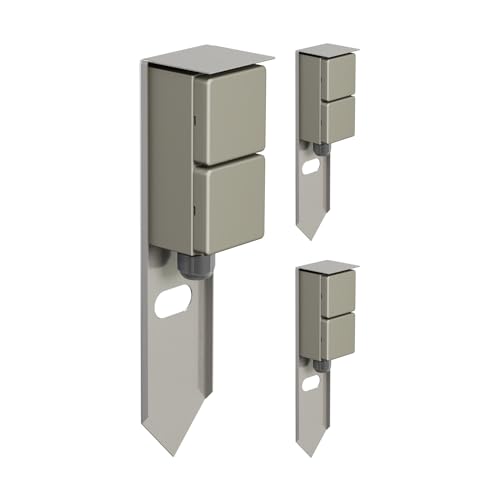ledscom.de 3 pzas Toma de jardín Pilar PIWI con Pica de Tierra para Exteriores, IP44, 2 vías, Acero Inoxidable, Angular, 30 cm