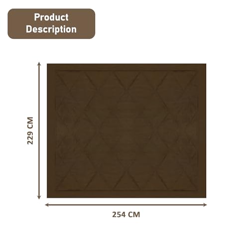 Image of Kuber Industries Premium 90x100 in (Extra Thick) Reversible Soft Blanket for Winter|300 GSM Comforter & Garam Kambal for Home | Quilted Razai /Double Bed Blankets for Winter | Coffee & Off White