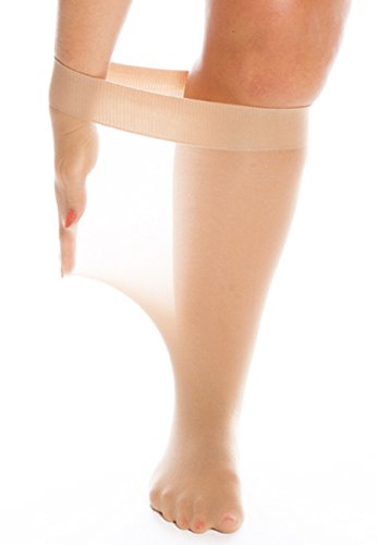 All Woman Super Wide 20 Denier Knee Highs 70cm Stretch - 3 PACK SAVER