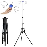 Verstellbarer Infusionsständer, Faltbare IV-Stange, Höhenverstellbar 87cm-190cm, Abtropfständer mit 4 Haken & Zweckmäßiger Ampullenhalter, mit Stabilen Stativ, für Krankenhaus & Häusliche Pflege