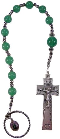 Irish Penal Rosary St Patrick Celtic Catholic 11 1/2 inch Green Jade Masculino Rosario