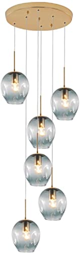 Multi boule de verre pour salon et escalier moderne suspension 6 à 8 lumières