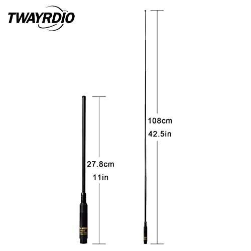 image for TWAYRDIO Dual Band VHF UHF Ham Radio Telescopic Antenna SMA Male 42 in