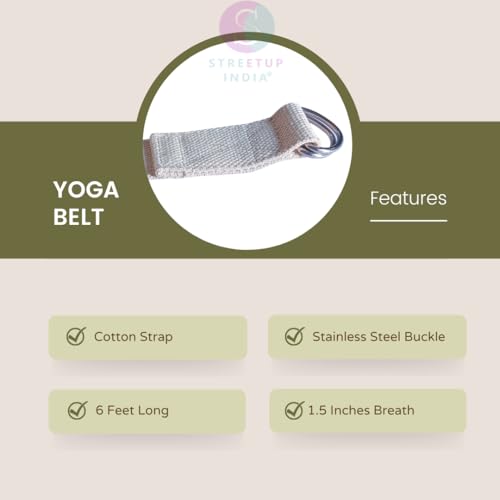 Image of Streetup India Cork Yoga Brick With High Density Cork| Non-Slip Workout Block| Set of 2 (Set of 2 Brick With Belt)