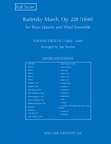 Radetzky March for Brass Quintet & Wind Ensemble: Transposed Conductor Score