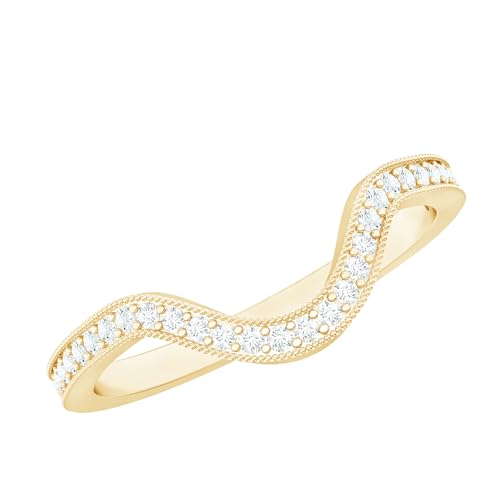 Certified Moissanite Enhancer Wedding Band D-Vs1 Quality, Moissanite Stackable Band For Women - Ready To Gift