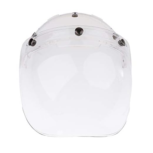 Visiera Casco Motocicletta Stile Bolla Bubble 3 Snap Bottoni Paravento per Bonanza Biltwell - 3