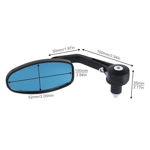 Espejo retrovisor universal de motocicleta en aluminio mecanizado para manillar 22 mm 7