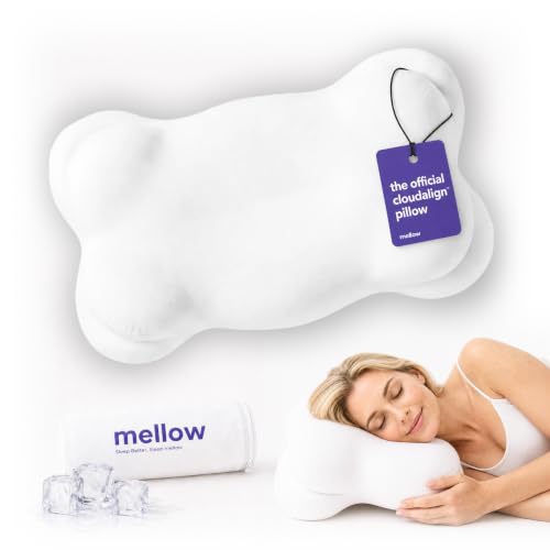 Mellow CloudAlign Memory Foam Pillow for Neck & Shoulder Support, Dual Height Ergonomic Cervical...