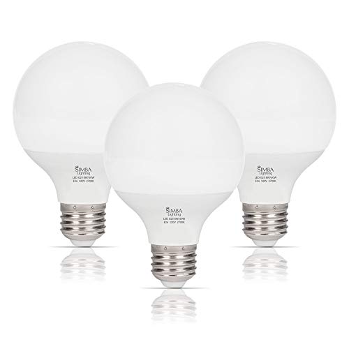 Simba Lighting LED Vanity Globe G25 (G80) Light Bulb for Bathroom, Makeup Mirror | Decorative White Frosted Cover, 8W, 60W Equivalent, 120V, Standard E26 Medium Base, Warm White 2700K, Pack of 3 Simba Lighting LED Vanity Globe G25 (G80) Light Bulb for Bathroom, Makeup Mirror | Decorative White Frosted Cover, 8W, 60W Equivalent, 120V, Standard E26 Medium Base, Warm White 2700K, Pack of 3