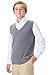 Classroom Uniform V-Neck Sweater Vest for Men and Women with Ribbed Armholes, Neck and Hem 56912, XL, Heather Gray