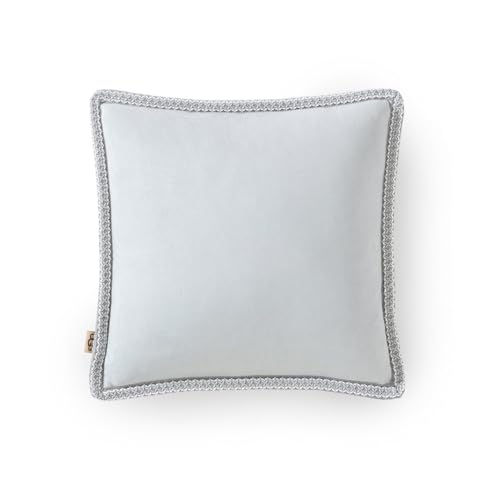 UGG Kirkwood Decorative Throw Pillow Ultra Soft 20 x 20 Pillow with Braided Edge Perfect Stylish Accent for Bedroom Sofa or Living Room Decor (Gray Violet)
