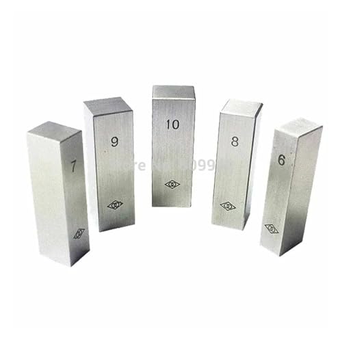 Precision Gage Block Set - 10mm, 20mm, 30mm, 40mm, 50mm, 100mm Steel Calibration Gauge for Micrometer, Vernier Caliper & Square Measurement Tools