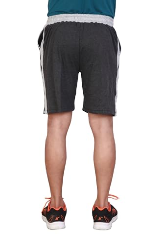 Image of Particle Men's Plus Size Big Size Bermuda Shorts | 230 GSM Ribbed Cotton Half Pant for Men with Deep Side Pockets | Sizes XL-5XL (34-52 Inch Waist)