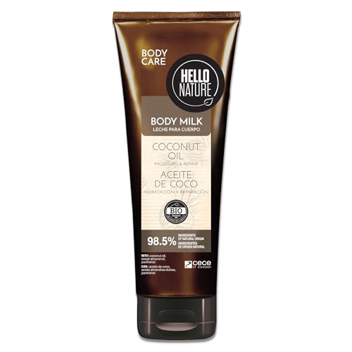 P-Beauty Loción corporal de leche corporal con aceite de coco orgánico, leche corporal con aceite de almendras y pantenol, cuidado hidratante para pieles muy secas, cuidado de la piel vegana sin