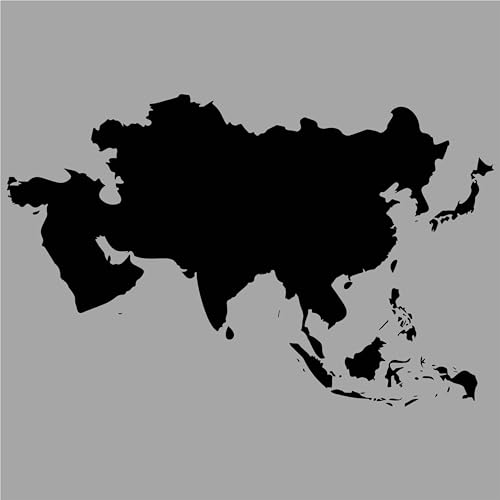 Image of Kayra Decor Asia Map Wall Stencil for Painting, Art and Craft - Size 12 inch x 12 Inch.