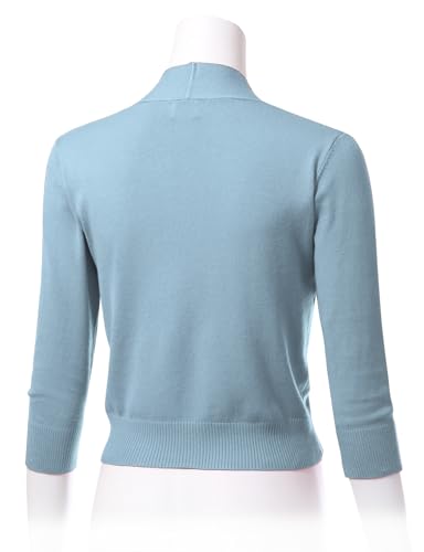 Image of Allsense Women's 3 /4 Sleeve Cropped Shrug Cardigan | Classic Bolero, Open-Front, Lightweight Soft Fine Knit Cover Up