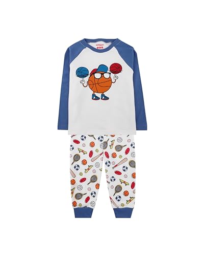 Catálogo de Ropa de Baloncesto para Niño disponible en línea para comprar. 50 Baby Creysi Set de Pijama Playera Manga Larga y Pantalón Diseño de Baloncesto para Niños, 2 Años, Blanco/Azul