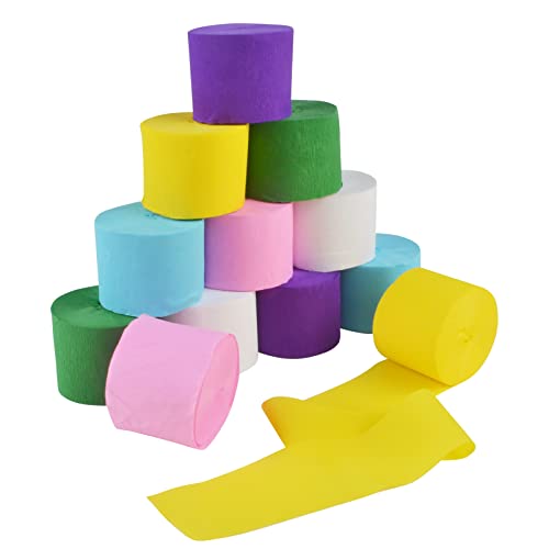 Flashcastle 12 Rolls Streamers Crepe Paper In 6 Colors For Rainbow Party Wedding Birthday Ceremony Festivals Decoration #TOP30