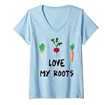 Photo Gallery donna funny i love my roots vegetables garden gardening lovers maglietta con collo a v Photo Gallery donna funny i love my roots vegetables garden gardening lovers maglietta con collo a v