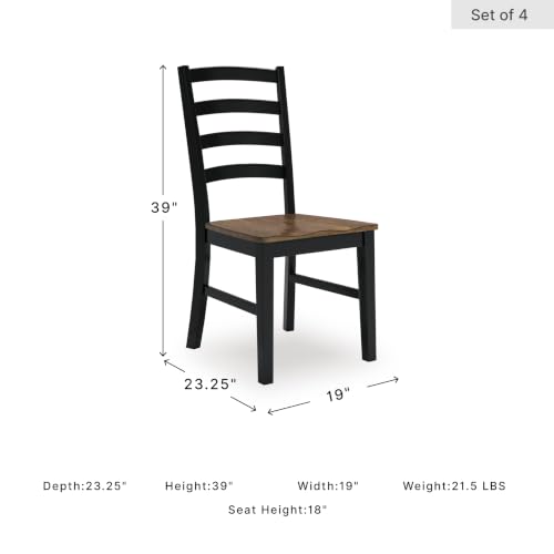 Image of Signature Design by Ashley - Berringer Upholstered Dining Side Chair, Rustic Brown