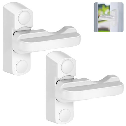 Flintronic Window Locks, 2pcs Extra Security Locks, Anti-Theft Locks, Security Blocker, Suitable for PVC/UPVC Windows and Doors, for Indoor and Outdoor, for Home Security, White
