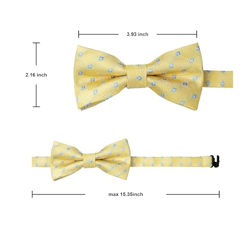 Image of HISDERN Bow Ties for Boys Pre Tied Toddler Bow Tie Adjustable Kids Bowties Clip On Fun Patterned Bowties for Wedding Party