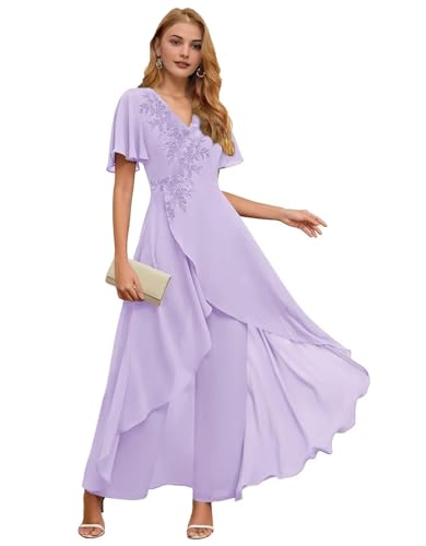 Chiffon Mother of The Bride Pant Suits for Wedding Guest Dresses Formal Outfit Womens Jumpsuit