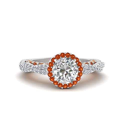 Bague de fiançailles bande tressée vintage argent sterling et halo rond