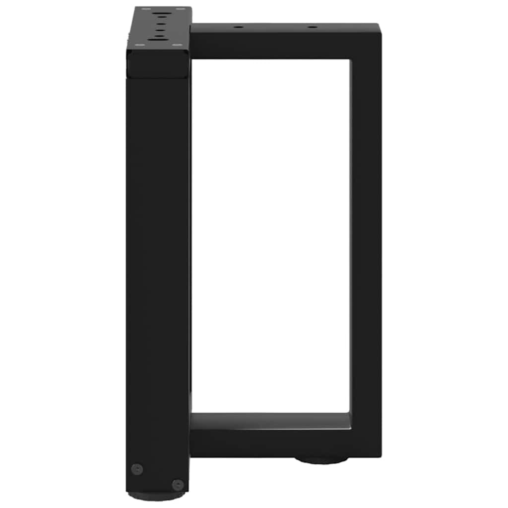 2 pezzi, in acciaio verniciato a polvere resistente con livellatori regolabili, 38 x 25 x (42-43) cm, design geometrico moderno per piano del tavolo