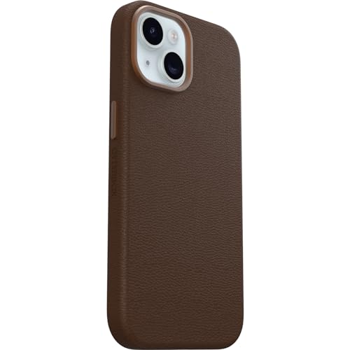 Image of OtterBox iPhone 15 Symmetry Series Cactus Leather for MagSafe - Rich Adobe (Brown), Snaps to MagSafe, Ultra-Sleek, Raised Edges Protect Camera & Screen