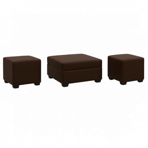 Image of FURNY Gloria 8 Seater Fabric LHS L Shape Sofa Set with 1 Centre Table & 2 Puffy (Dark Brown) Premium Velvet Finish | Ideal of Living Room