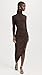 Norma Kamali Women's Long Sleeve Turtle Neck Side Drape Gown, Chocolate, Brown, M