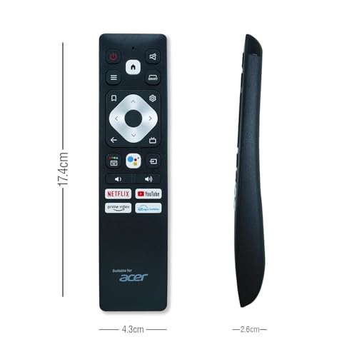 Image of Acer TV Remote Control Compatible with I Series & H Series Smart Android TVs | 2K 4K 32 40 43 50 Inch LED UHD FHD Television Remote | Non-Voice Replacement Remote