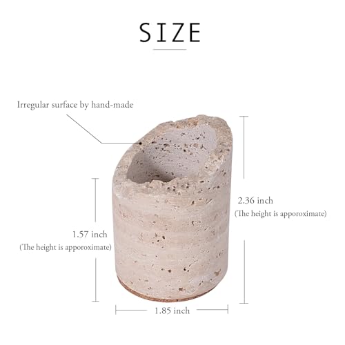 Match Holder with Striker - Set of 2 - Handmade Travertine Match Box - Matches in a jar for Bathroom Candle - Cute Home Decor - Matches Not Included - Image 3