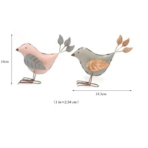 Notakia Small Animal Statues Metal Tin Works Decorative Small Cute Lovers Songbird Song Bird Statue Figurine Home Décor, 5.5" x 5.7" x 1.8", Rust/Brown (2Pcs Metal Birds) Notakia Small Animal Statues Metal Tin Works Decorative Small Cute Lovers Songbird Song Bird Statue Figurine Home Decor 55 x 57 x 18 RustBrown 2Pcs Metal Birds