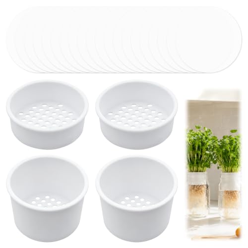 KCMOSGI 4 PCS Microgreen Grower for Mason Jars, Deep and