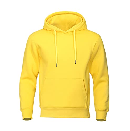 Sweat à capuche chaud en polaire homme pour le confort d'hiver jaune S
