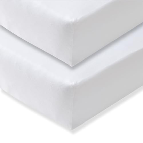 Image of Burt's Bees Baby Organic Cotton Fitted Crib Sheet, Unisex Baby Beddings | A nursery essential crib sheet with 360º elastic that prevents sheets from creeping up on the mattress